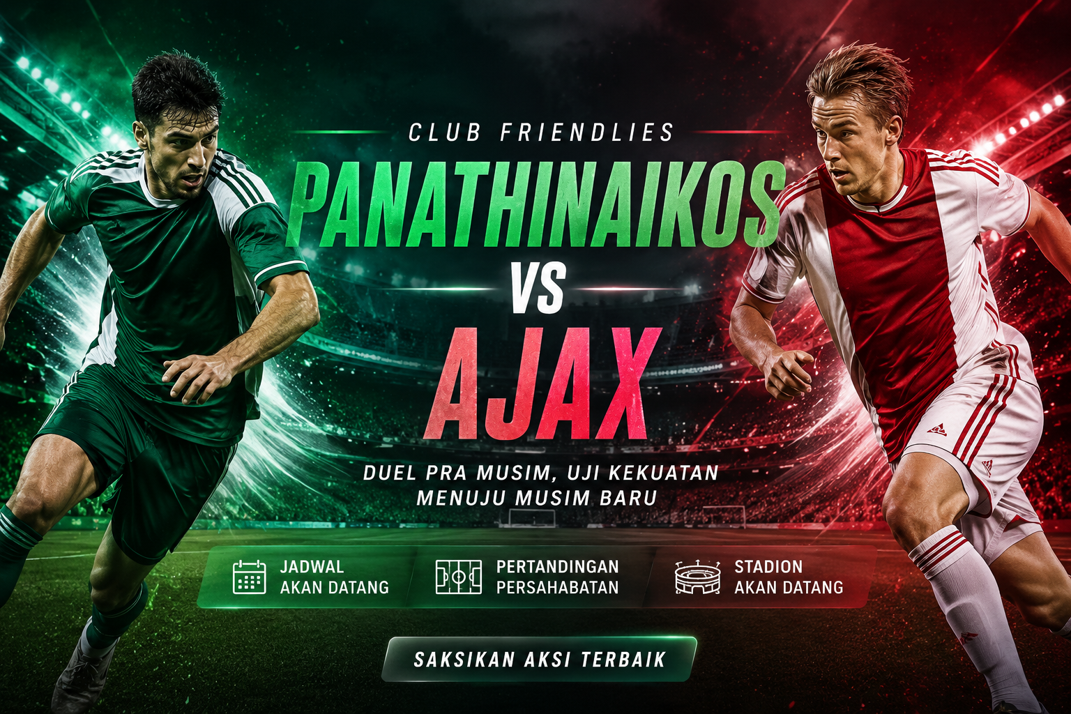 Saksikan Atmosfer Club Friendlies Panathinaikos vs Ajax Malam Ini Bersama Jalalive!
